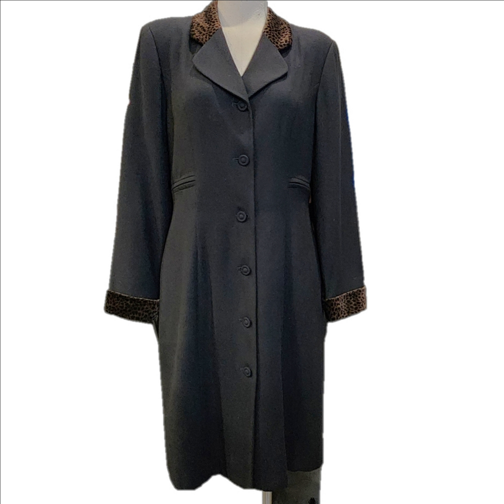 KASPER LEOPARD ACCENTED DRESS